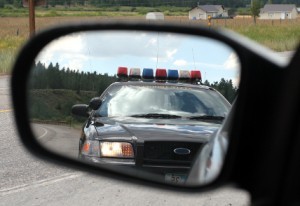 Person getting pulled over by a police officer